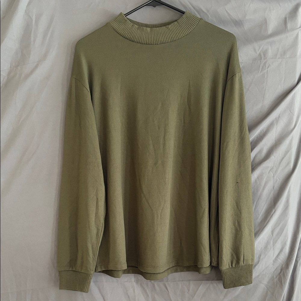 a.n.a Olive Green Ribbed Sweater